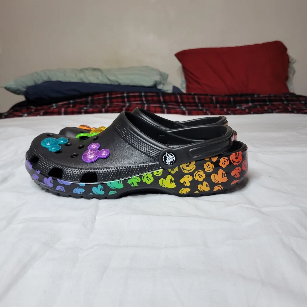 NWT Disney X Crocs 'Mickey Mouse rainbow celebration'